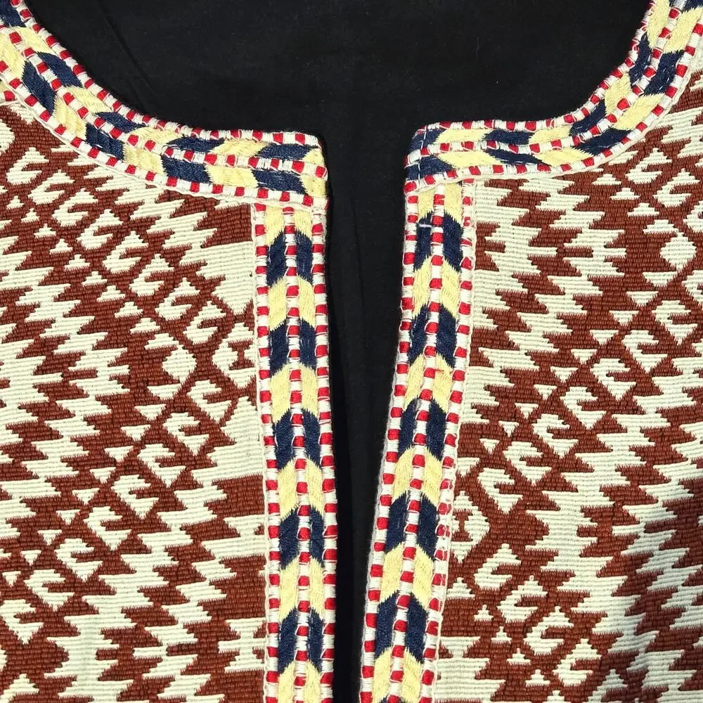 Tularosa Revolve Sante Fe Cropped Fringe Open Front Jacket Burnt Red Size XS